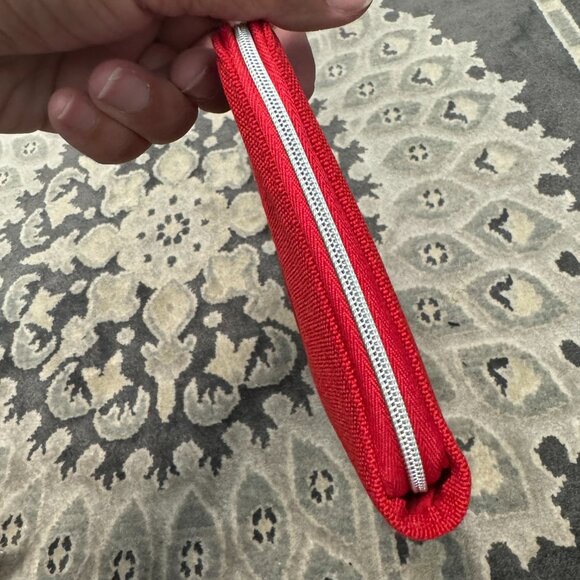 Christian Dior CD LOGO POUCH Makeup Cosmetic Bag Clutch Red NEW - Picture 4 of 9